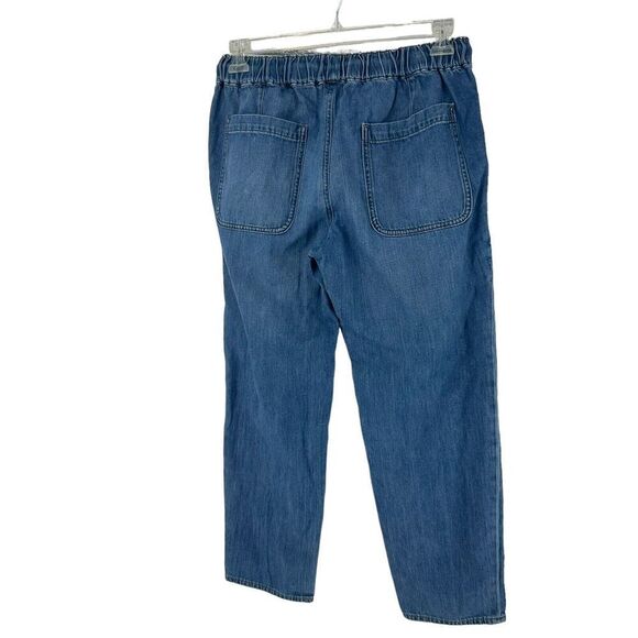 J Crew Drawstring Denim Pants Ankle Straight Leg Size 28 Waist Nautical Preppy - Picture 8 of 8